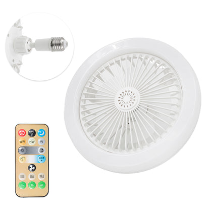 Ventilador de teto com LED e controle remoto, branco. Foto 3 do produto.
