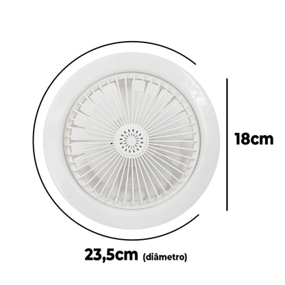 Ventilador de teto com LED e controle remoto, branco. Foto 5 do produto.