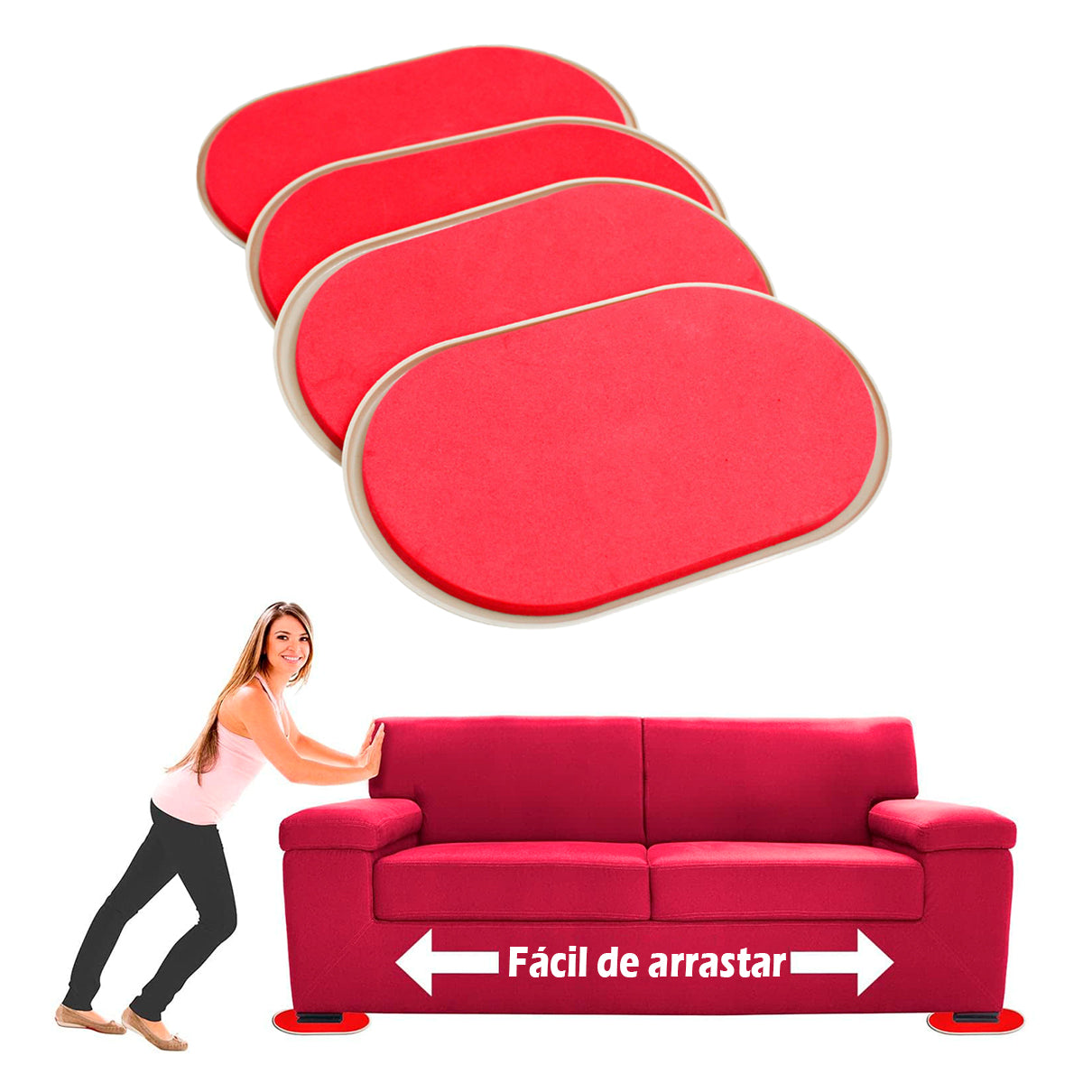 Deslizadores para mover móveis, 4 unidades, xl. Foto 2 do produto.