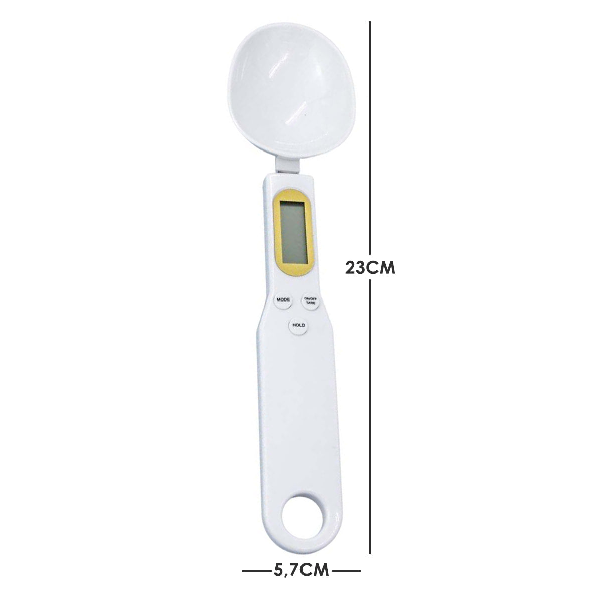 Colher medidora com balança digital, branco. Foto 5 do produto.