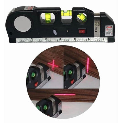 Nível a laser com 3 linhas, trena e régua. Foto 1 do produto.