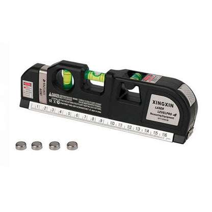 Nível a laser com 3 linhas, trena e régua. Foto 4 do produto.