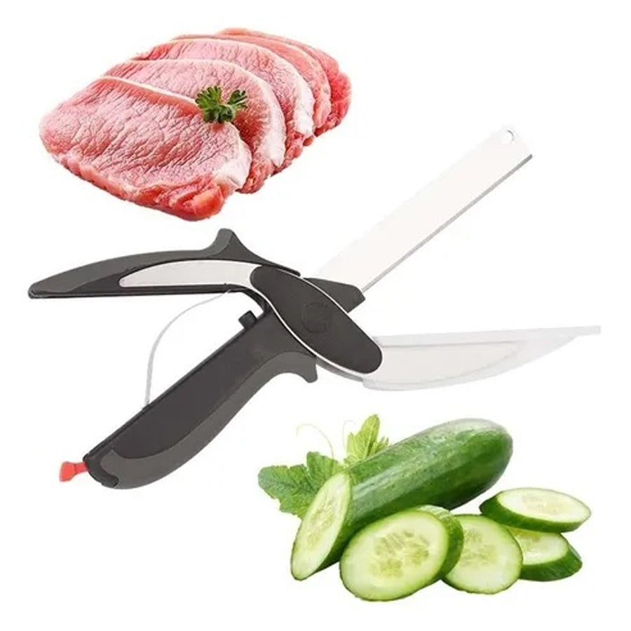 Tesoura-faca de inox Clever Cutter 2 em 1. Foto 1 do produto.