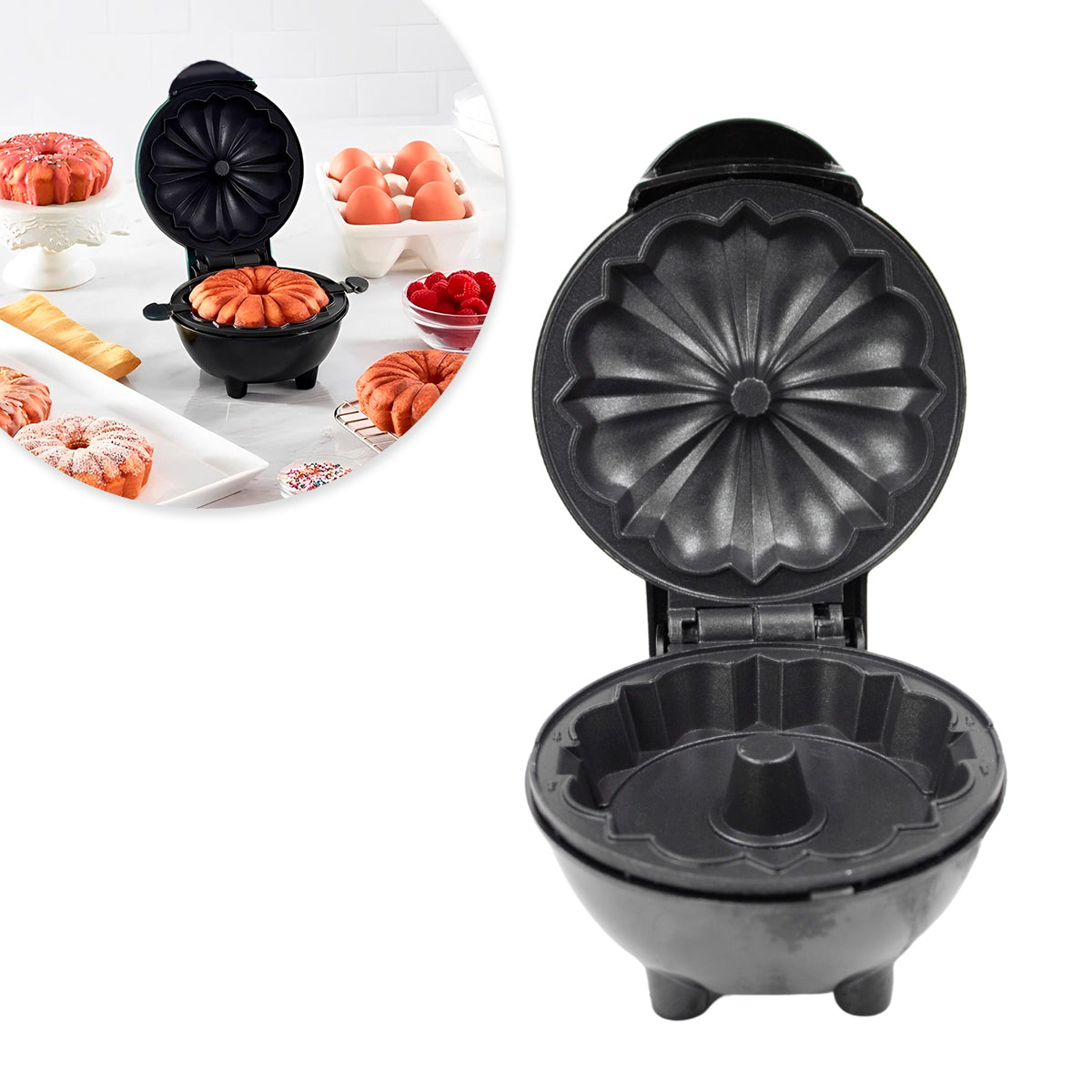Mini máquina de bolos Cake Maker 110 V, Cor: Preto. Foto 2 do produto.