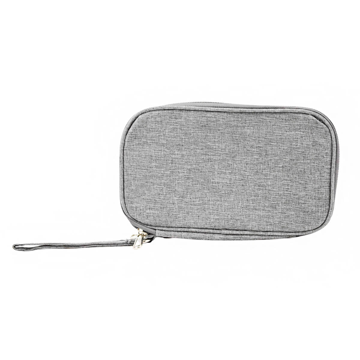 Bolsa organizadora para cabos e acessórios eletrônicos, Cor: Cinza. Foto 2 do produto.