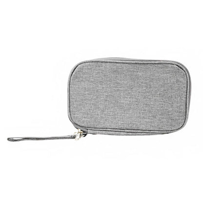 Bolsa organizadora para cabos e acessórios eletrônicos, Cor: Cinza. Foto 2 do produto.