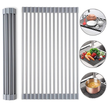 Escorredor de pia dobrável de aço inox, Tamanho: 47 × 30 G. Foto 1 do produto.