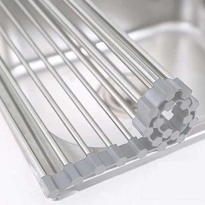 Escorredor de pia dobrável de aço inox, Tamanho: 47 × 30 G. Foto 2 do produto.