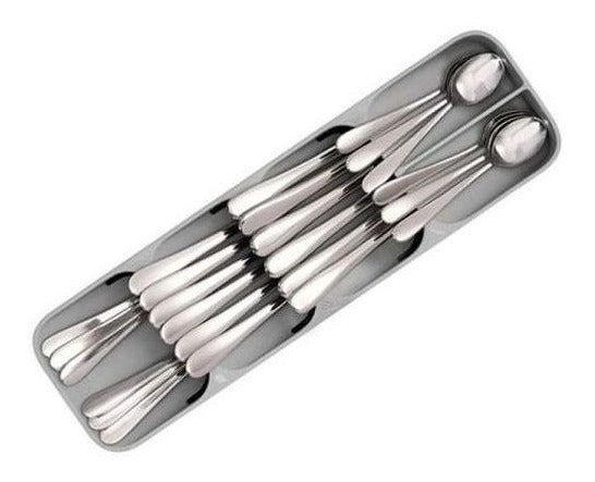 Organizador de gaveta para talheres, Cor: Cinza. Foto 2 do produto.