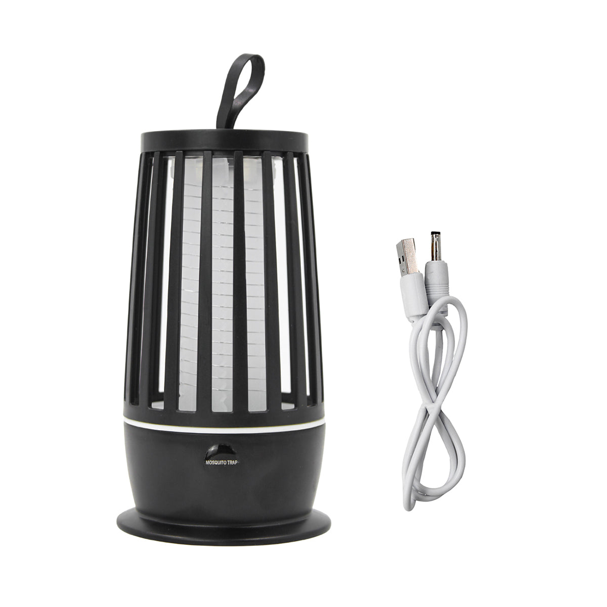 Mini armadilha elétrica para insetos com LED UV e USB, preto. Foto 1 do produto.