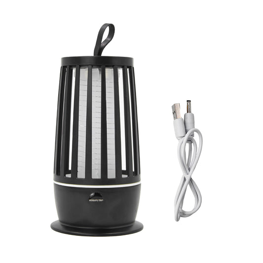 Mini armadilha elétrica para insetos com LED UV e USB, preto. Foto 1 do produto.