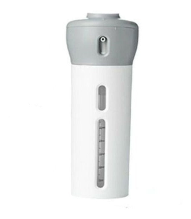 Dispenser 4 em 1 para líquidos de viagem, cinza. Foto 2 do produto.