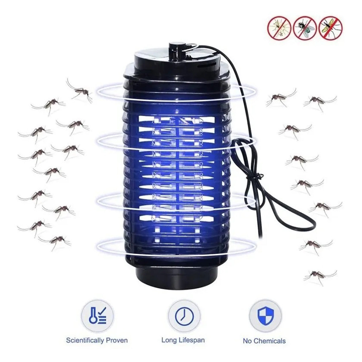 Armadilha elétrica para insetos com LED, 110 V. Foto 2 do produto.