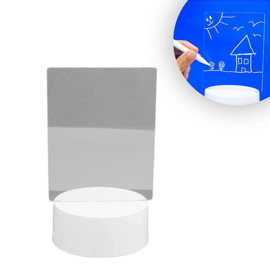 Quadro de anotações em acrílico com LED branco quente. Foto 1 do produto.