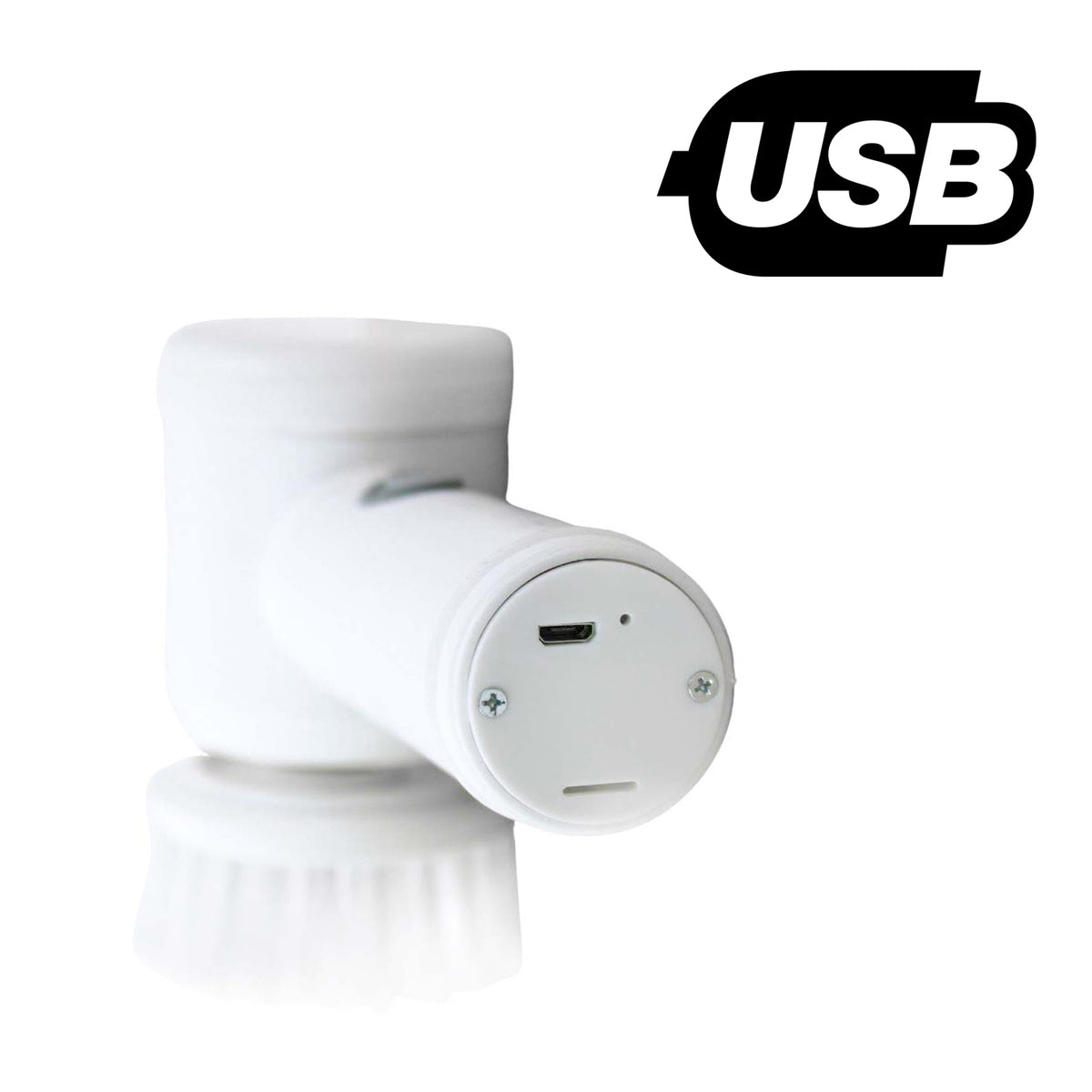 Escova elétrica de limpeza USB com 3 cabeças. Foto 2 do produto.