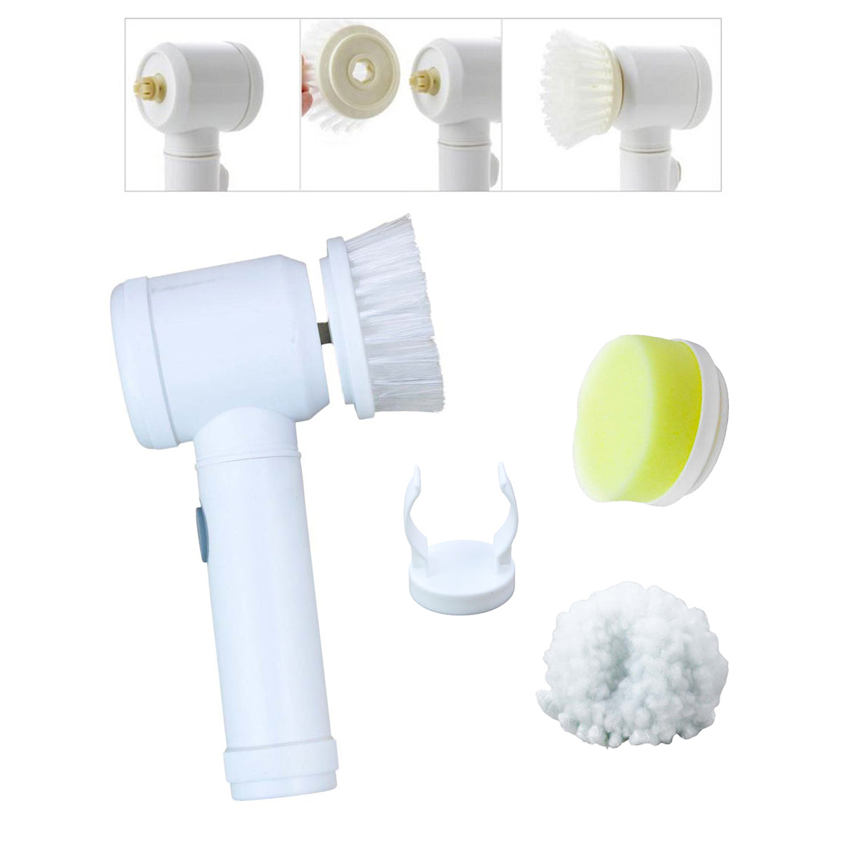 Escova elétrica de limpeza USB com 3 cabeças. Foto 5 do produto.
