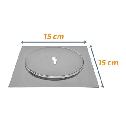Ralo click quadrado de inox 15 x 15 cm. Foto 1 do produto.