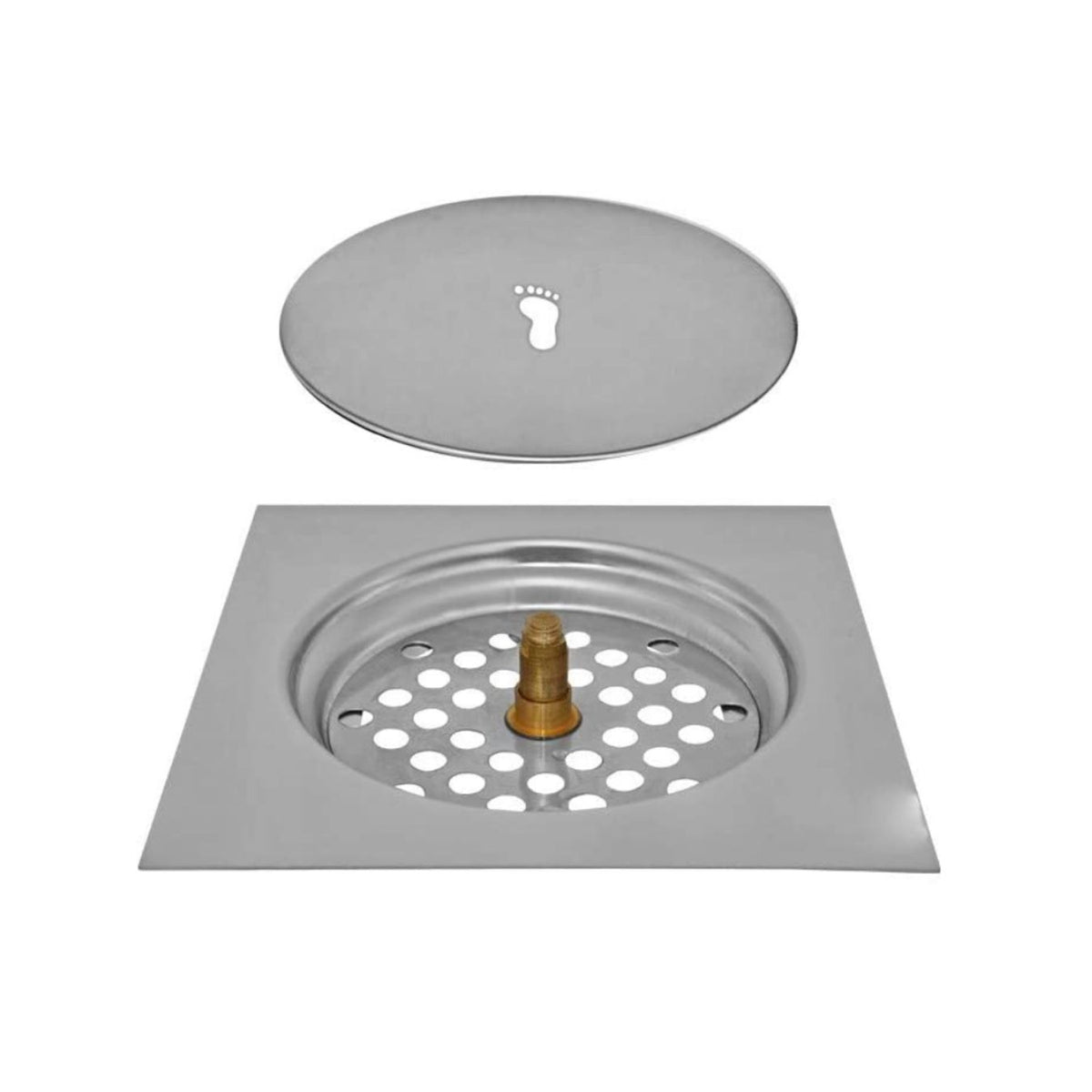 Ralo click quadrado de inox 15 x 15 cm. Foto 5 do produto.
