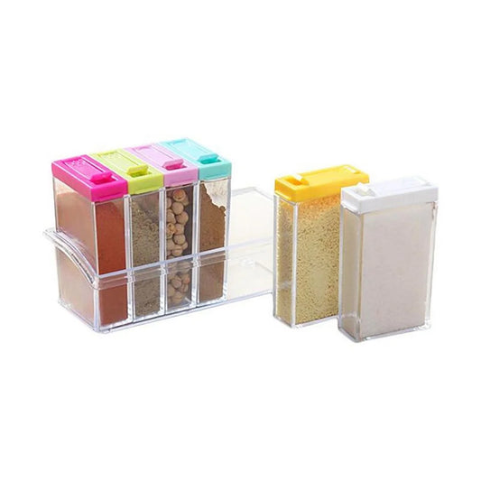 Organizador de temperos em acrílico com 7 peças. Foto 1 do produto.