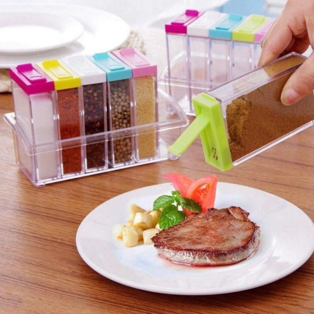 Organizador de temperos em acrílico com 7 peças. Foto 3 do produto.