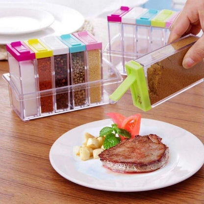 Organizador de temperos em acrílico com 7 peças. Foto 3 do produto.