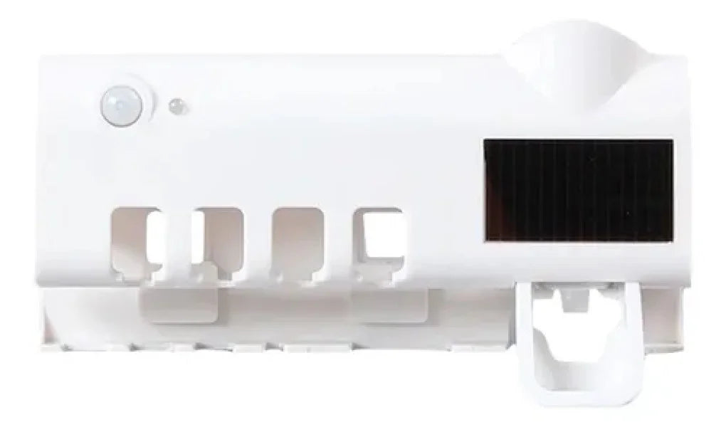 Suporte e dispenser de pasta de dente com luz UV. Foto 1 do produto.