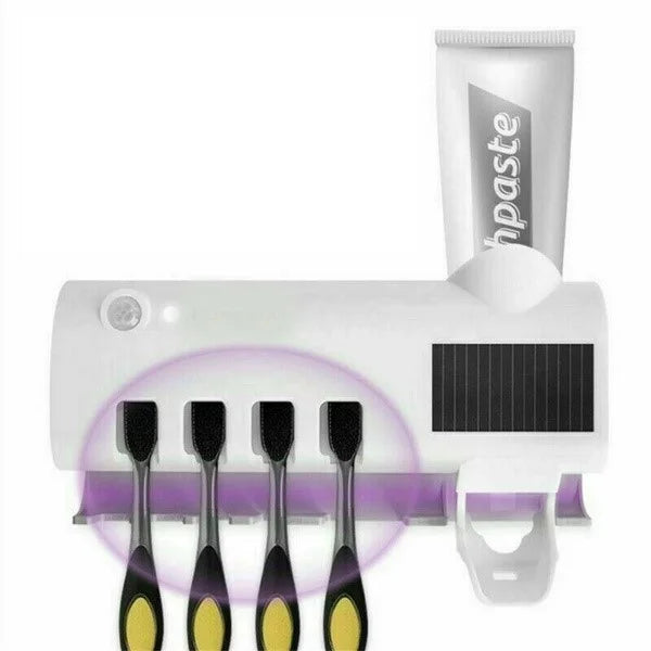 Suporte e dispenser de pasta de dente com luz UV. Foto 4 do produto.