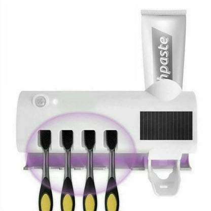 Suporte e dispenser de pasta de dente com luz UV. Foto 4 do produto.