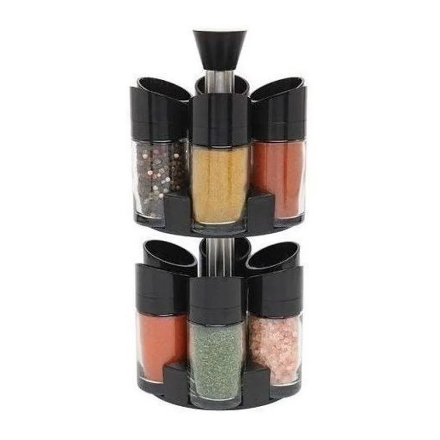 Porta-temperos giratório com 12 peças. Foto 1 do produto.