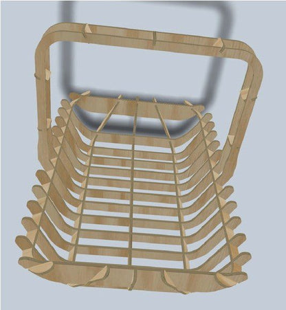 Cesta de frutas em MDF com alça. Foto 4 do produto.