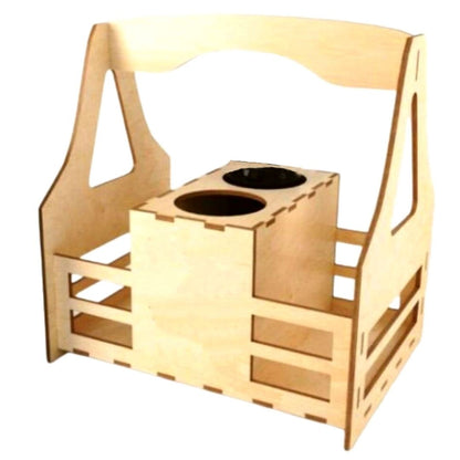 Porta-garrafa e copos em MDF. Foto 4 do produto.