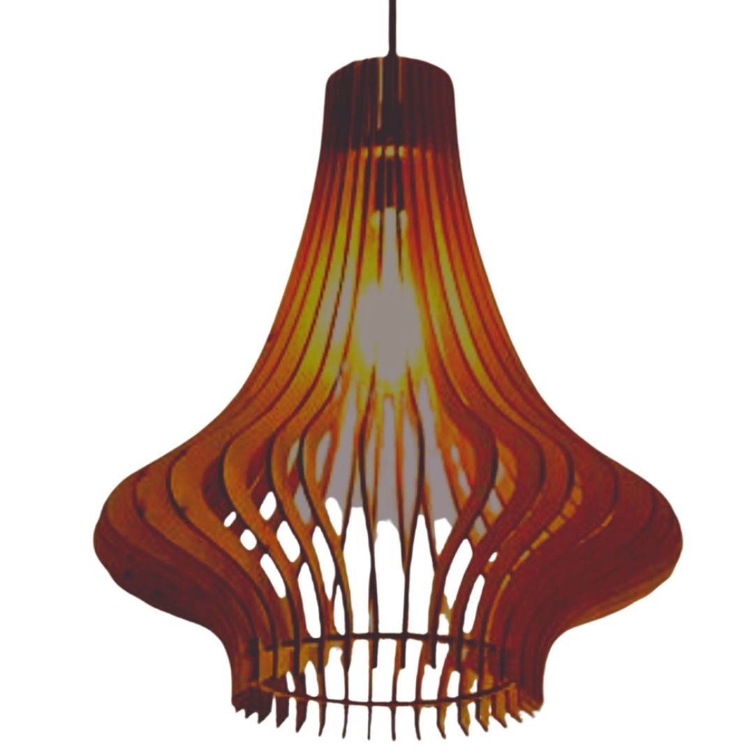 Luminária pendente Aquila em MDF, Cor: Marrom. Foto 1 do produto.