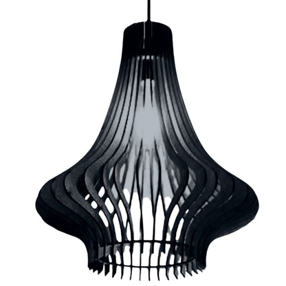 Luminária pendente Aquila em MDF, Cor: Preto. Foto 1 do produto.