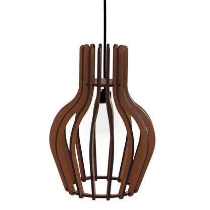 Luminária pendente Copan em MDF, Cor: Marrom. Foto 1 do produto.