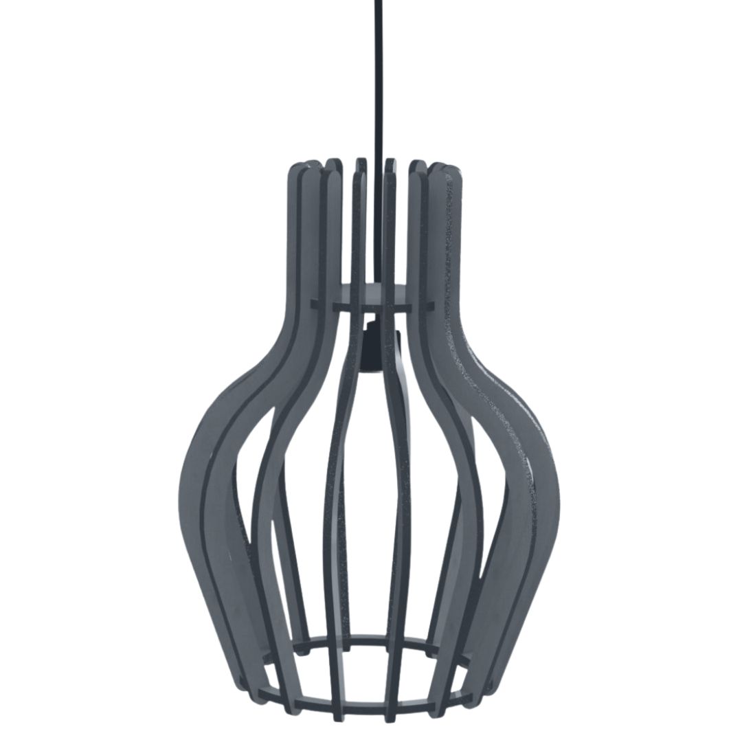 Luminária pendente Copan em MDF, Cor: Preto. Foto 1 do produto.
