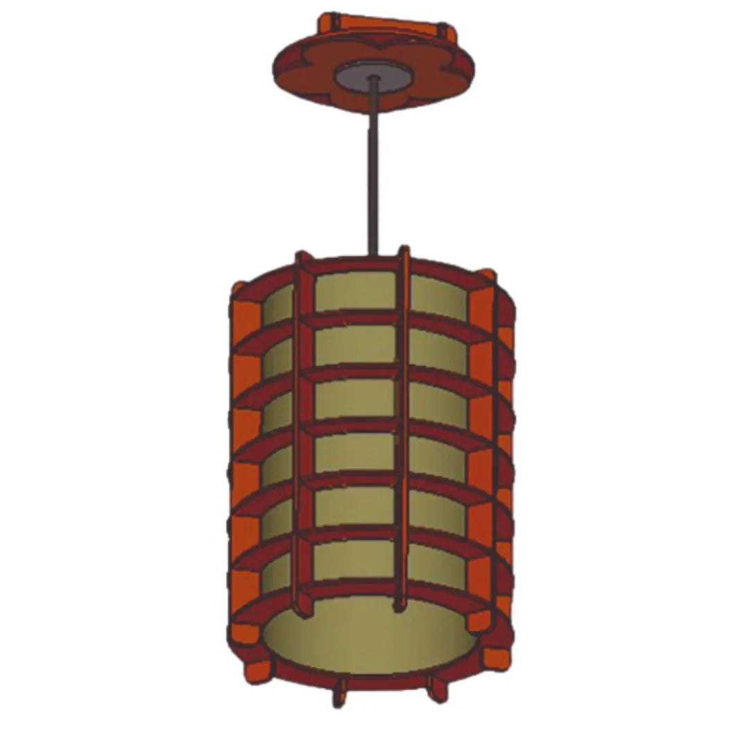 Luminária pendente Malásia em MDF, Cor: Marrom. Foto 1 do produto.