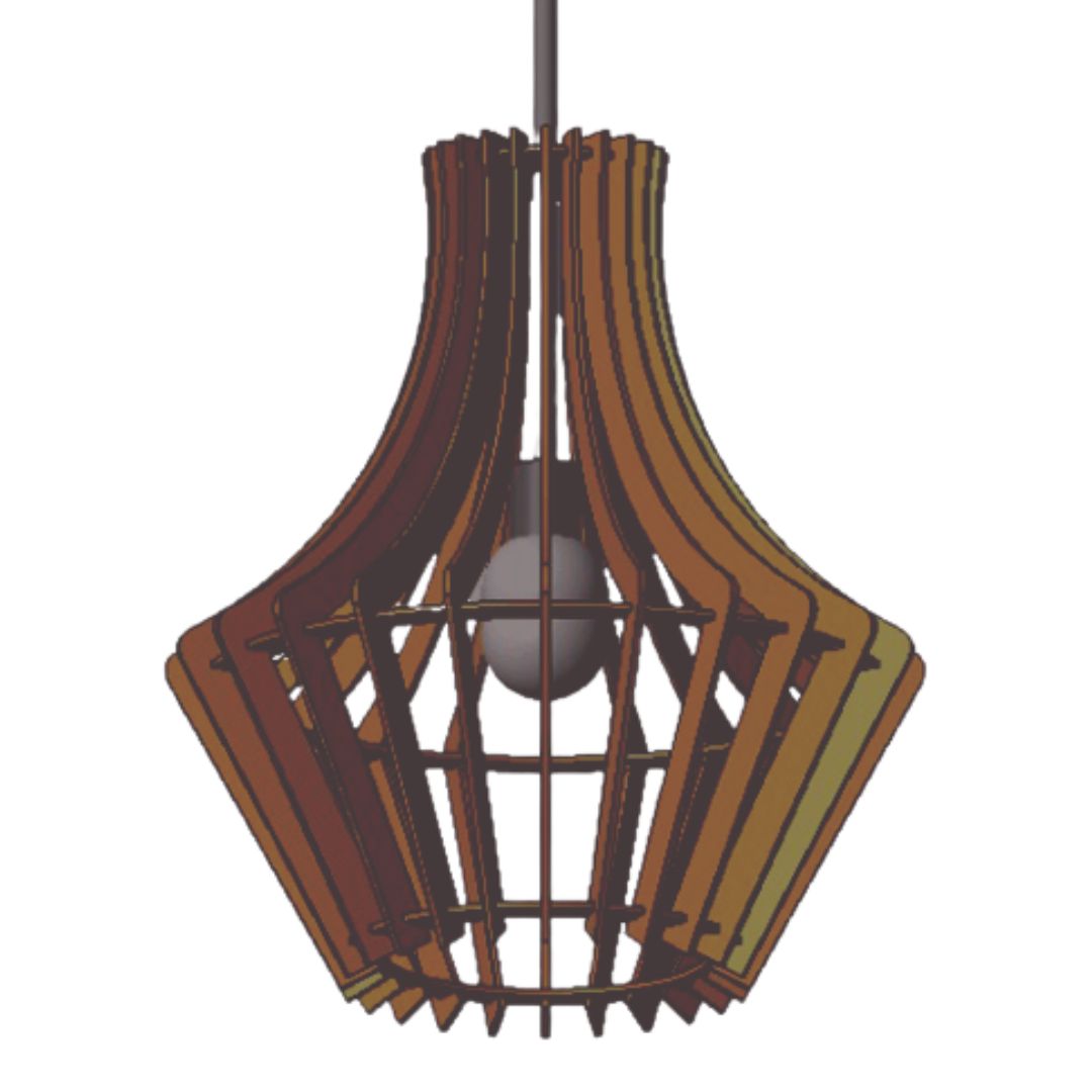 Luminária pendente Barolo em MDF, Cor: Marrom. Foto 1 do produto.