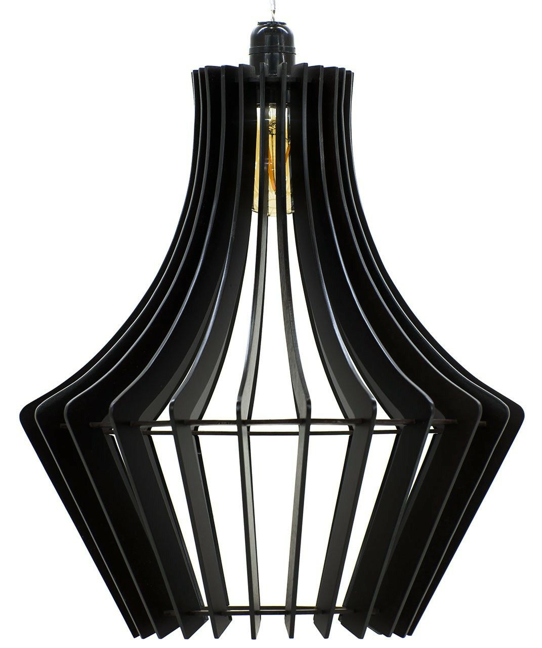 Luminária pendente Barolo em MDF, Cor: Preto. Foto 1 do produto.