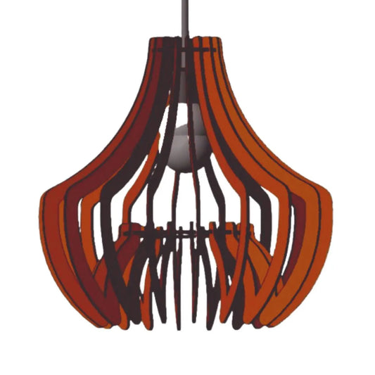 Luminária pendente Oásis em MDF, Cor: Marrom. Foto 1 do produto.