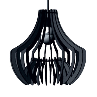 Luminária pendente Oásis em MDF, Cor: Preto. Foto 1 do produto.