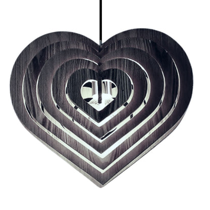 Luminária pendente Coração em MDF, Cor: Preto. Foto 1 do produto.