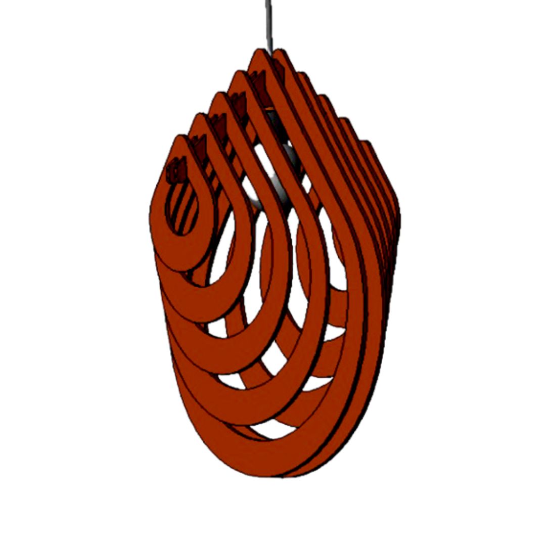 Luminária pendente Pingo em MDF, Cor: Marrom. Foto 1 do produto.