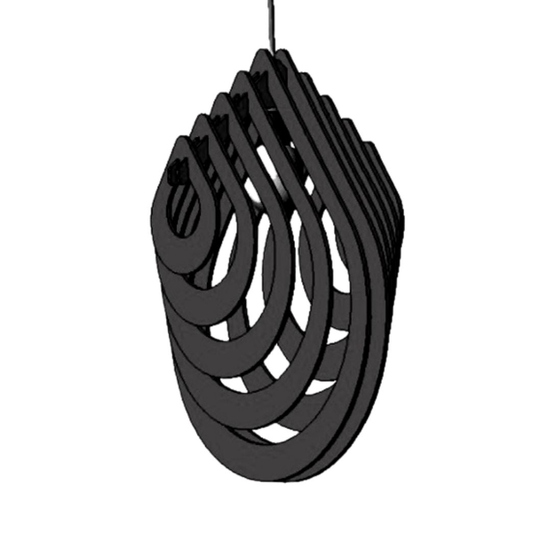 Luminária pendente Pingo em MDF, Cor: Preto. Foto 1 do produto.