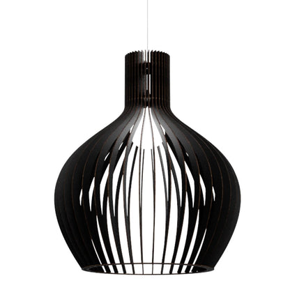 Luminária pendente Estocolmo em MDF, Cor: Preto. Foto 1 do produto.