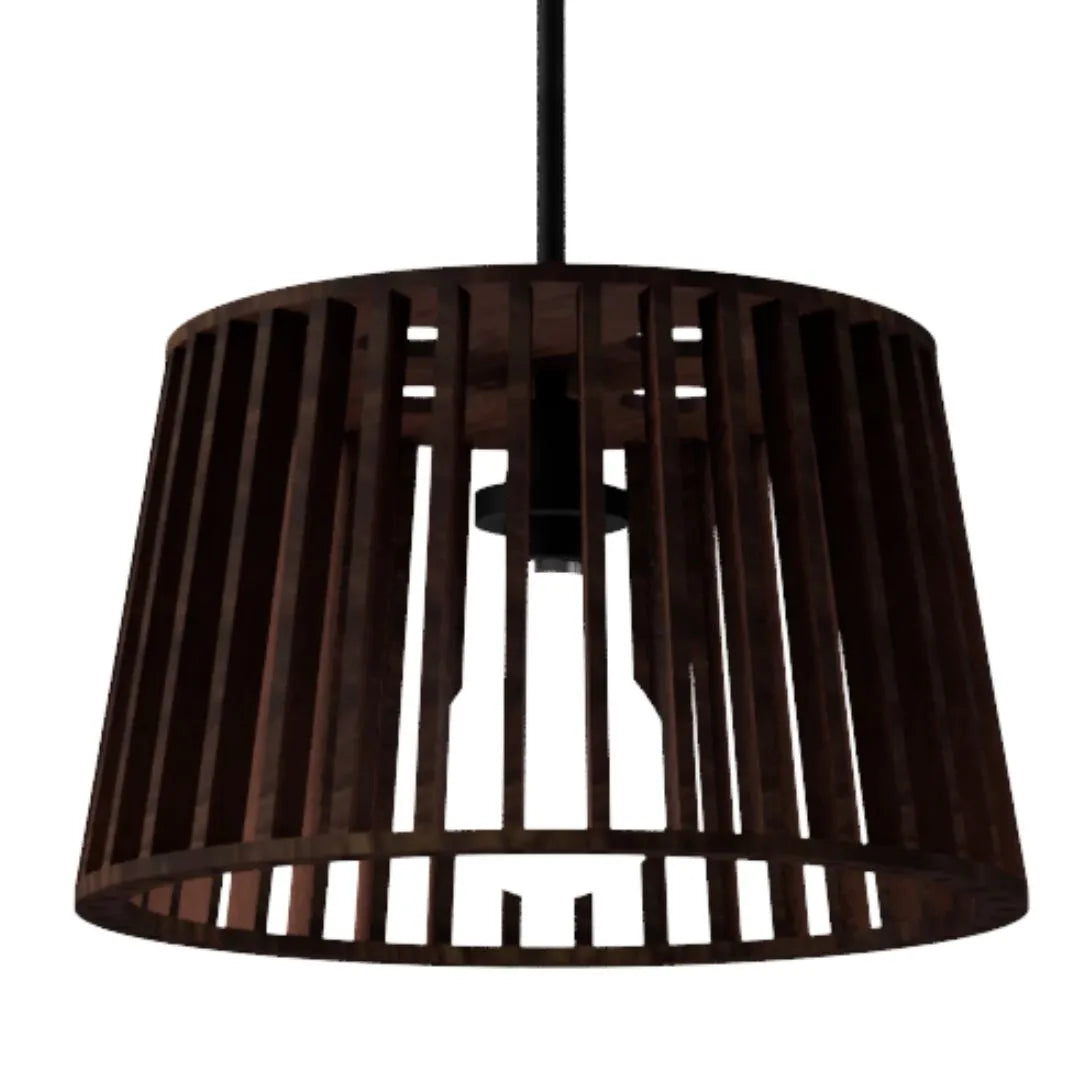 Luminária pendente Denver em MDF, Cor: Marrom. Foto 1 do produto.
