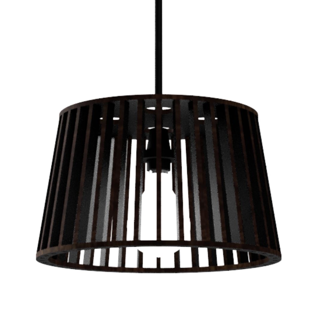 Luminária pendente Denver em MDF, Cor: Preto. Foto 1 do produto.