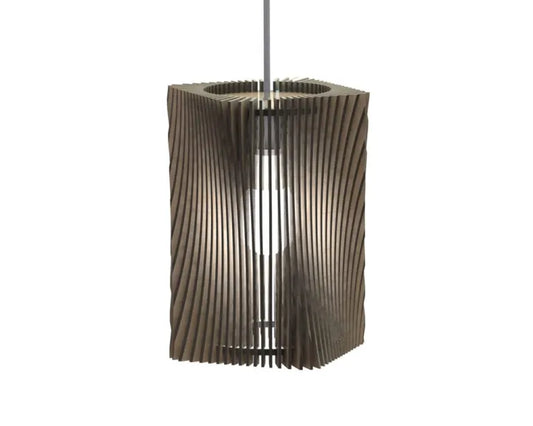 Luminária pendente Tower em MDF, Cor: Marrom. Foto 1 do produto.