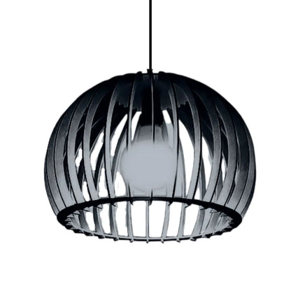 Luminária pendente Esfera em MDF, Cor: Preto. Foto 1 do produto.