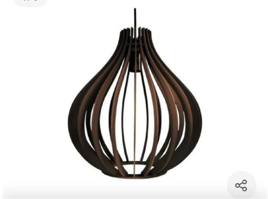 Luminária pendente Filipinas em MDF, Cor: Marrom. Foto 1 do produto.