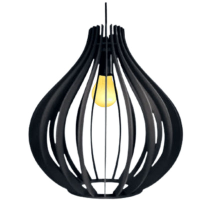 Luminária pendente Filipinas em MDF, Cor: Preto. Foto 1 do produto.